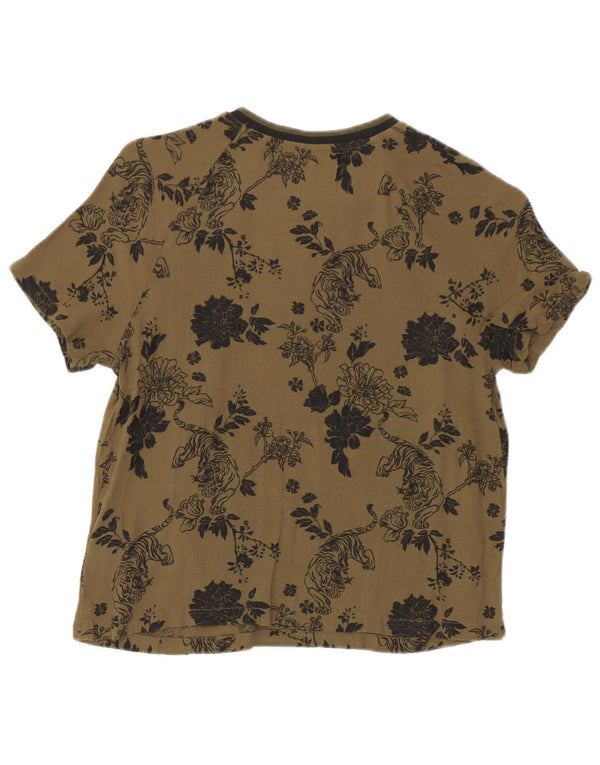 Женская футболка Superdry Top UK 6 XS Хаки с цветочным принтом из вискозы