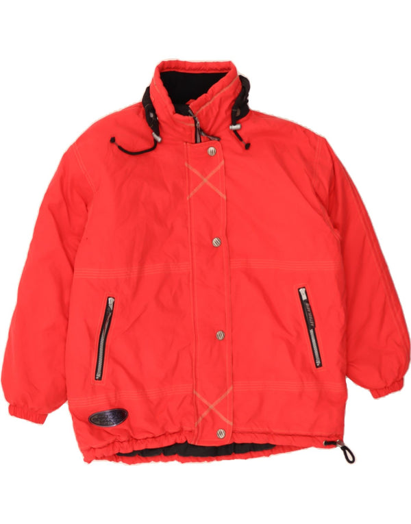 ASTROLABIO Womens Hooded Padded Jacket EU 44 XL Red Polyester