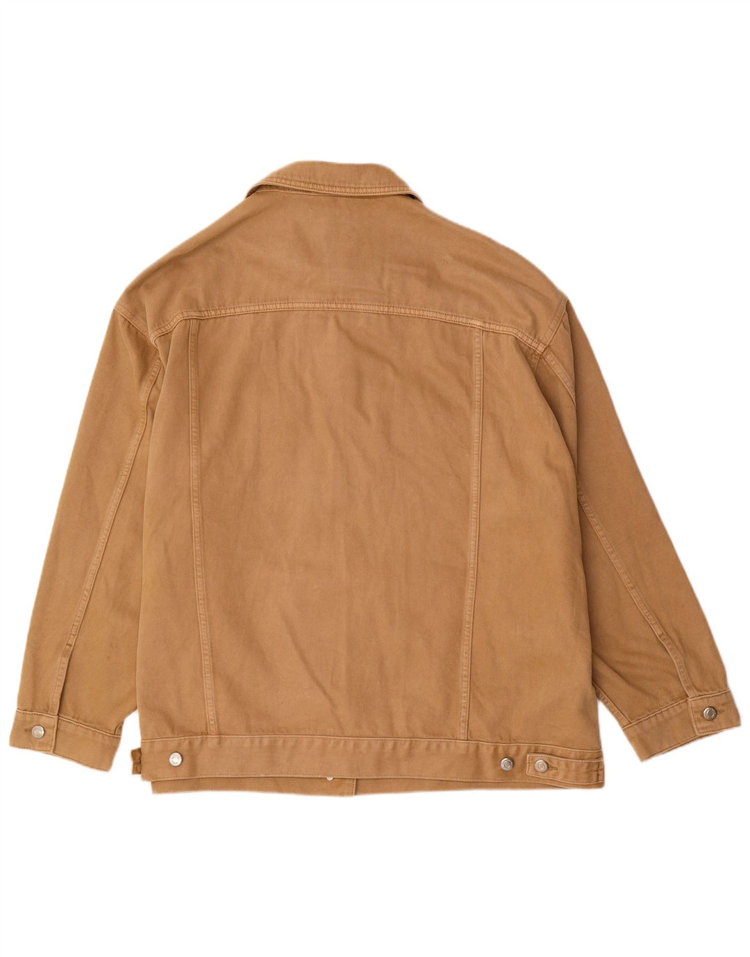 Женская джинсовая куртка оверсайз Zara UK 18 XL, коричневый хлопок