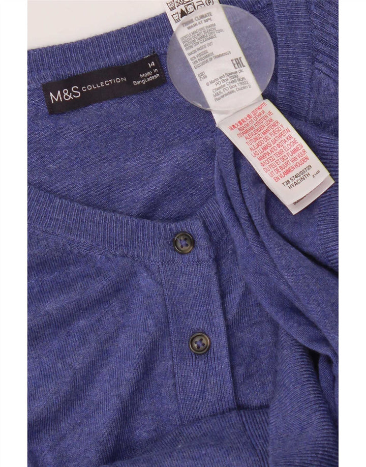 Женский кардиган Marks & Spencer UK 14, средний синий вискоза