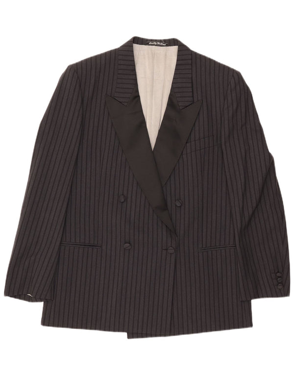 Fila Женский двубортный пиджак IT 52 2XL Черный в тонкую полоску Шерсть