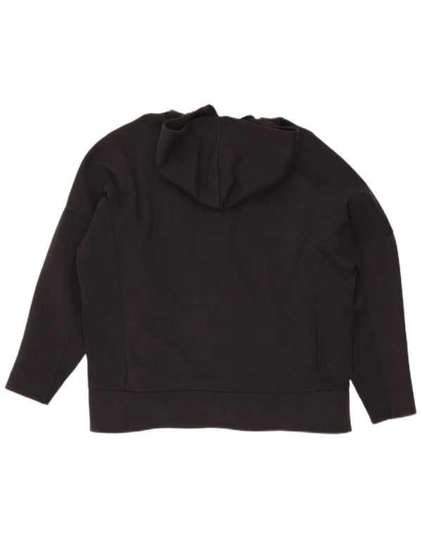 Женский свитер с капюшоном на молнии Adidas Oversized UK 16/18, большой черный хлопок