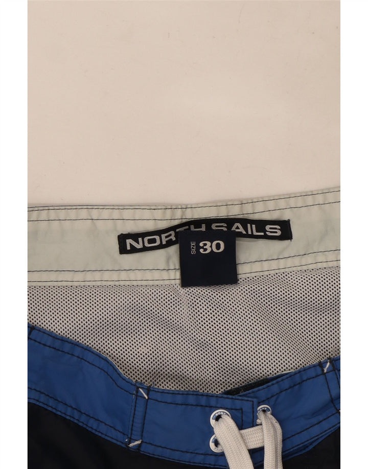 Мужские шорты для плавания North Sails с графическим рисунком, средние, темно-синие, с цветными блоками