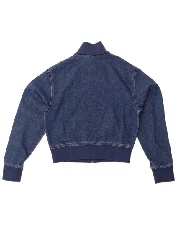 Женская укороченная джинсовая куртка свободного покроя Adidas (Великобритания), маленький синий хлопок, 8/10