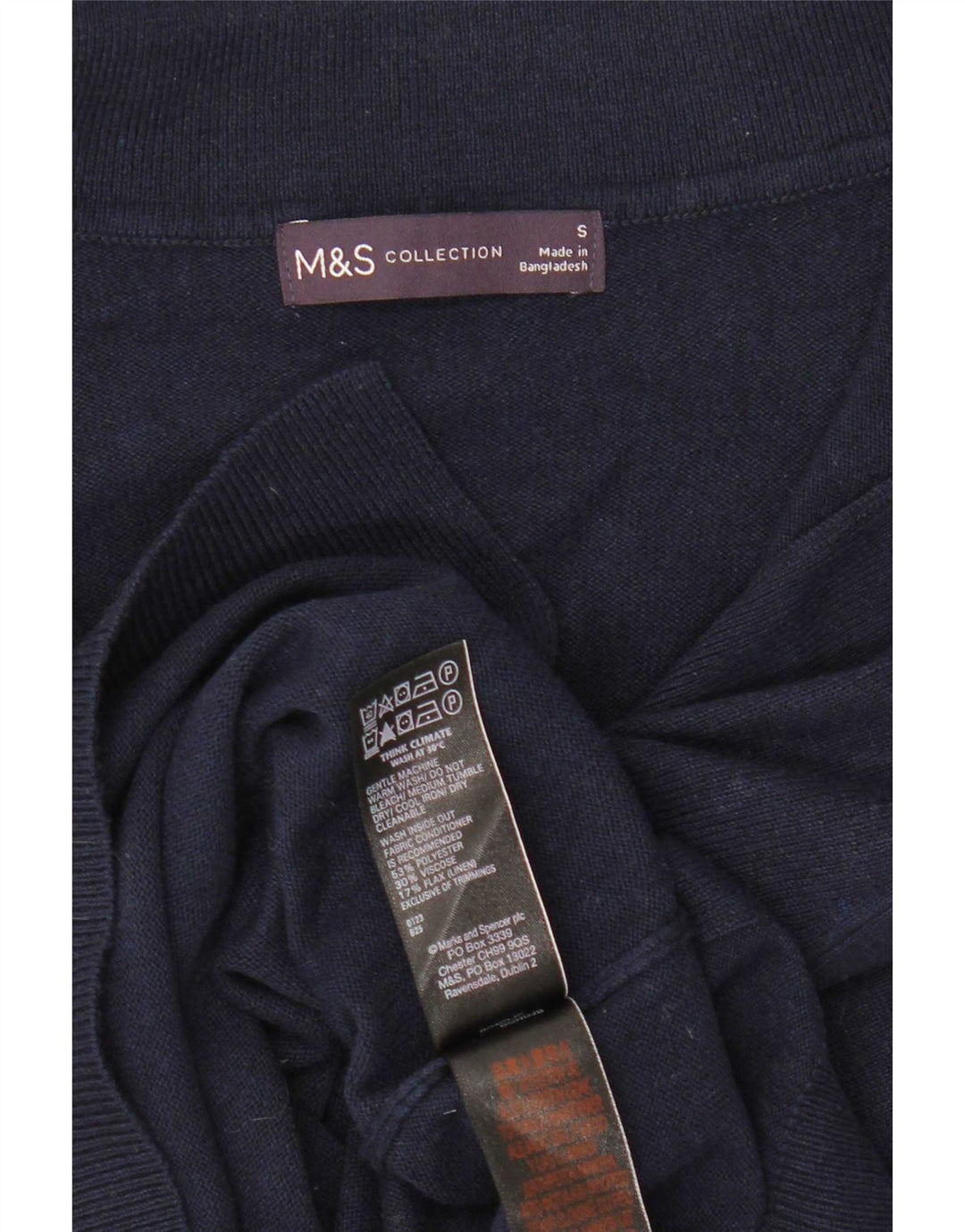 Женская майка безрукавка Marks & Spencer UK 10, маленький размер, темно-синий, полиэстер