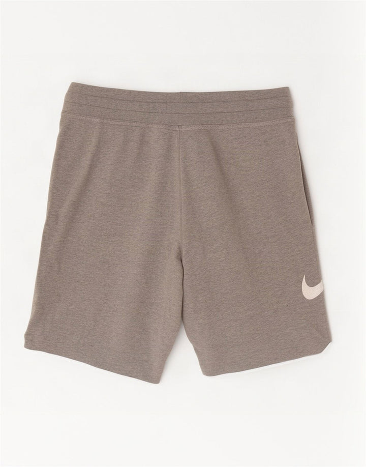 Мужские спортивные шорты Nike с графическим рисунком, хлопковые, среднего серого цвета