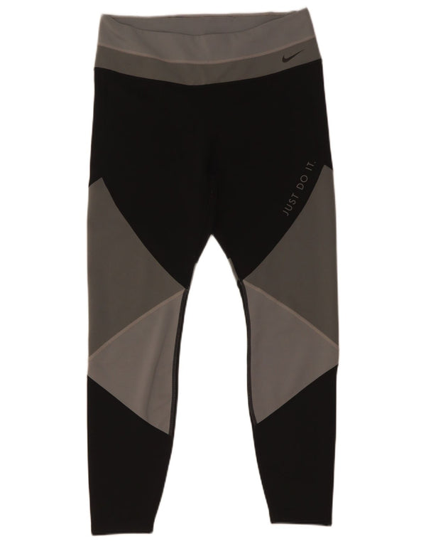 Женские укороченные леггинсы Nike Dri Fit UK 14, большие разноцветные цветные блоки