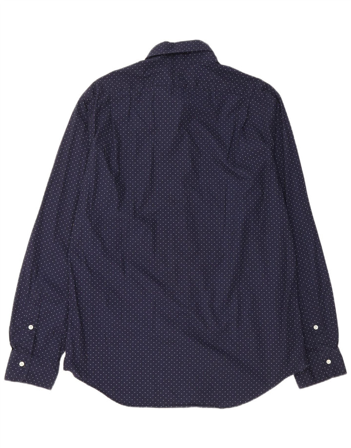 POLO RALPH LAUREN Мужская рубашка приталенного кроя XL Темно-синяя пятнистая хлопковая рубашка