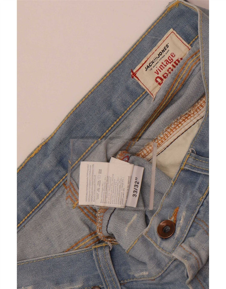 Мужские потертые джинсы Jack & Jones Bootcut W33 L32, синий хлопок