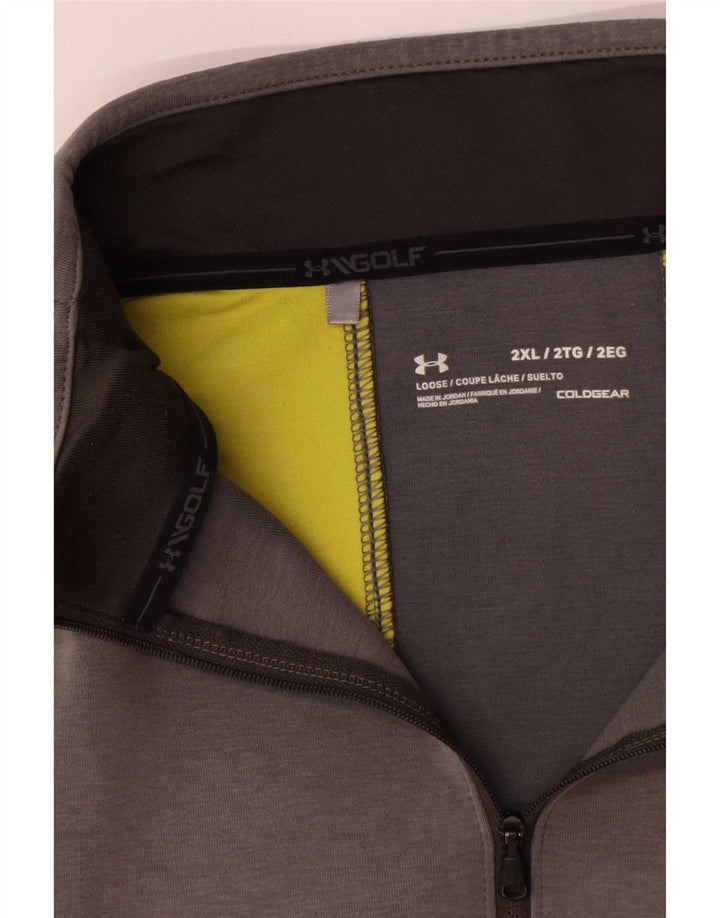 Мужской спортивный пуловер Under Armour Cold Gear, топ 2XL, серый с цветными блоками