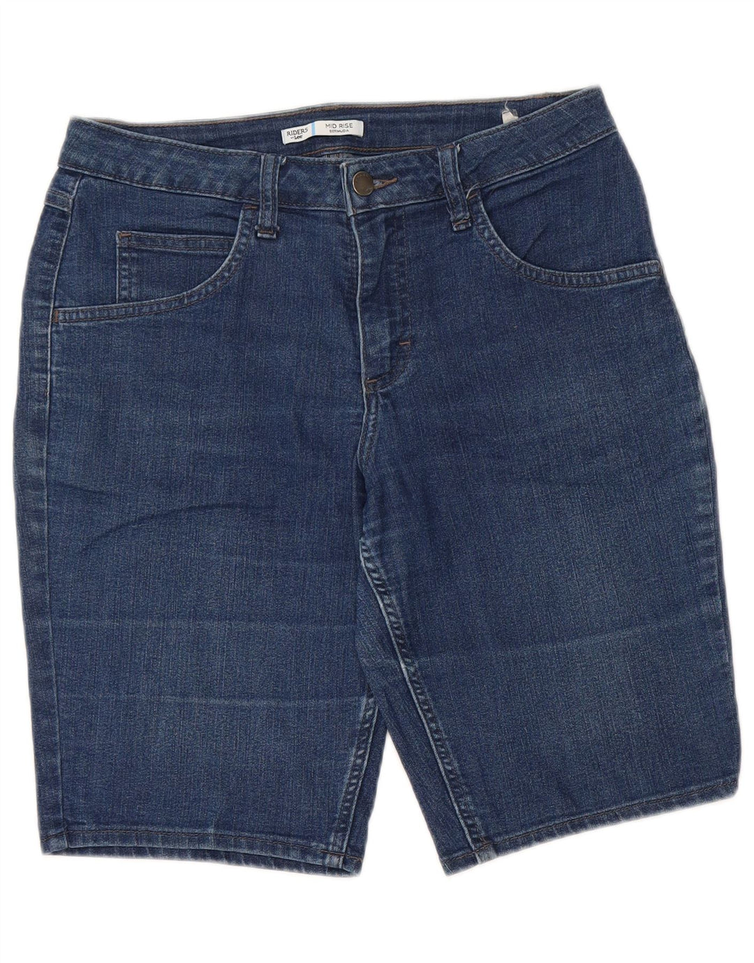LEE Womens Riders Mid Rise Denim Bermuda Shorts W30 Medium Blue