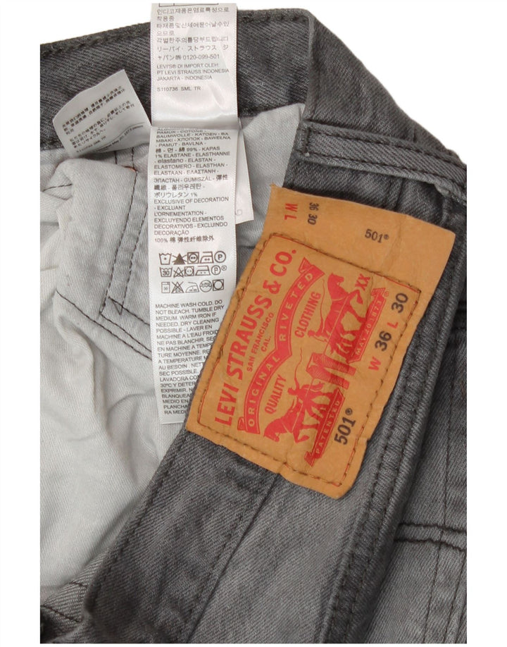 Мужские прямые джинсы Levi's 501 W36 L30 серые, хлопок