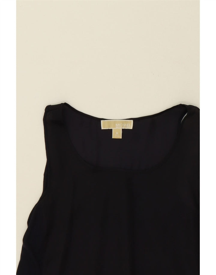 MICHAEL KORS Womens Longline Blouse Top UK 12 Medium Navy Blue Colourblock Vintage Michael Kors and Second-Hand Michael Kors from Messina Hembry 