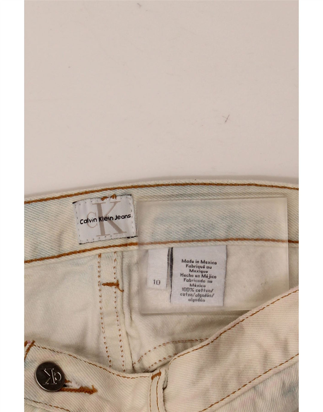 Женские джинсовые шорты CALVIN KLEIN США 10, большие размеры W32, хлопок синего цвета тай-дай