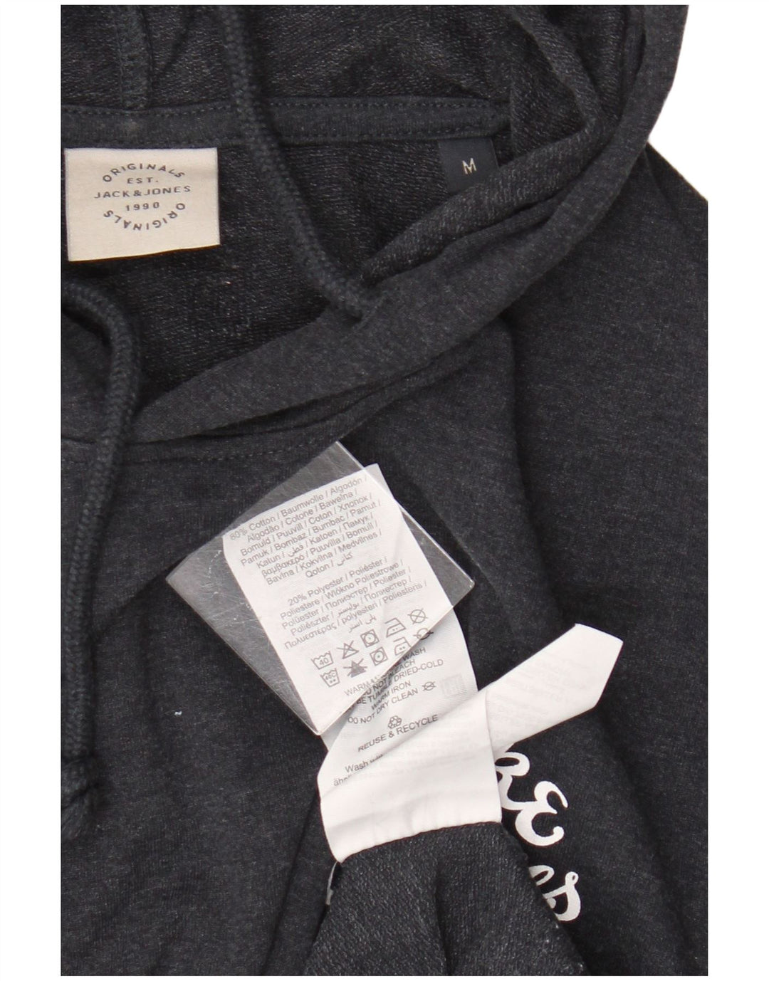 Мужской джемпер с капюшоном Jack & Jones, средний темно-синий, хлопок