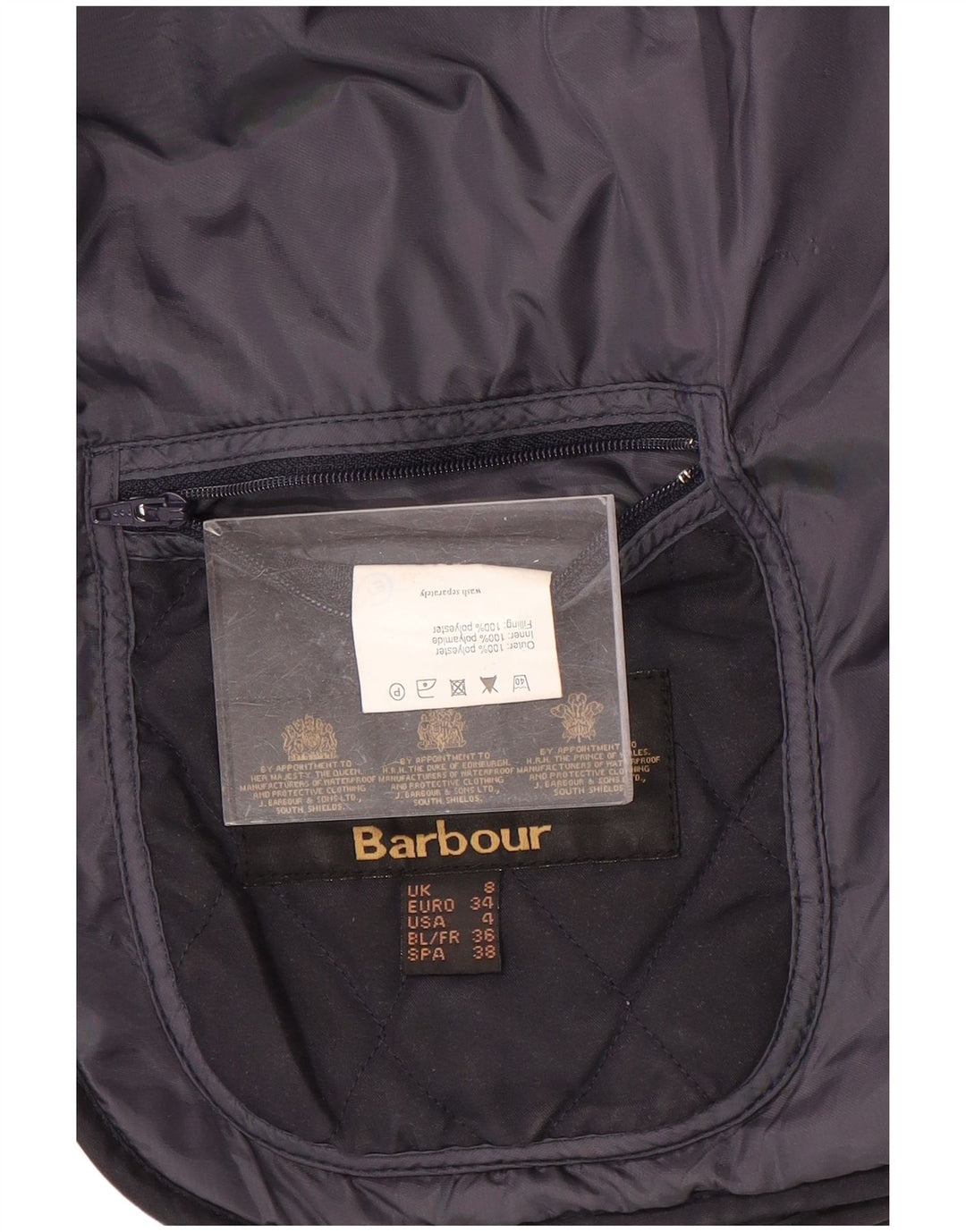 Женская стеганая куртка BARBOUR UK 8, маленькая, темно-синяя, полиэстер