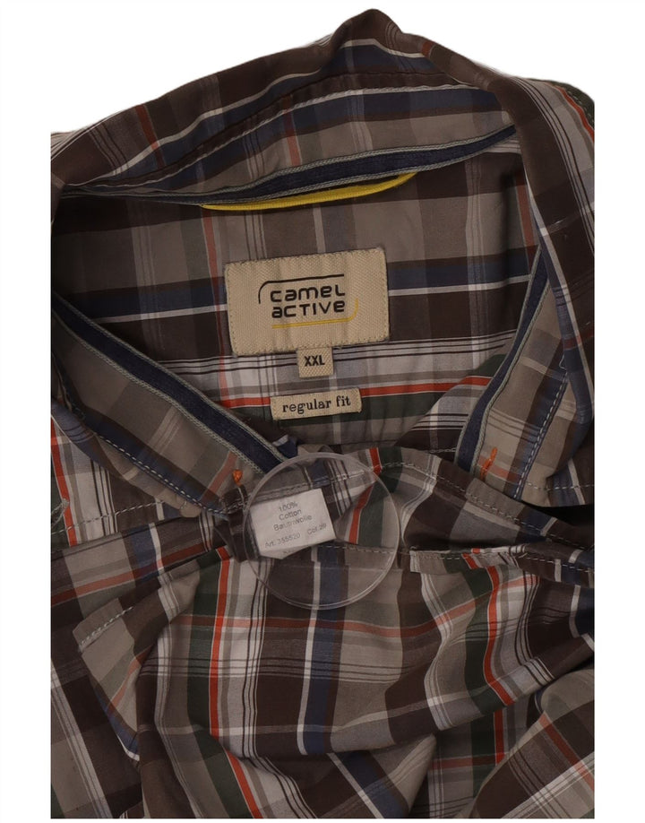 Мужская рубашка стандартного кроя Camel Active 2XL, хлопковая разноцветная клетка