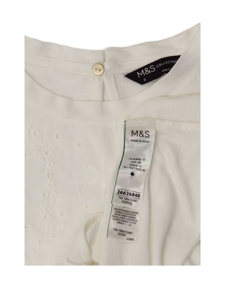 Женская блузка Marks & Spencer Top UK 8, маленький белый модал