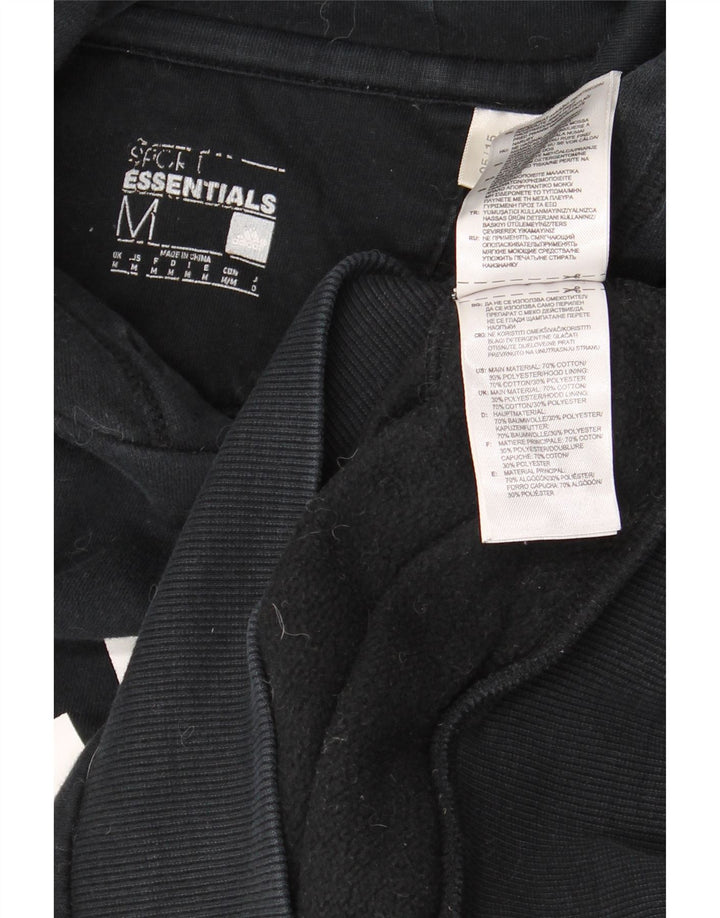 Мужской джемпер с капюшоном ADIDAS, черный, хлопковый, среднего размера