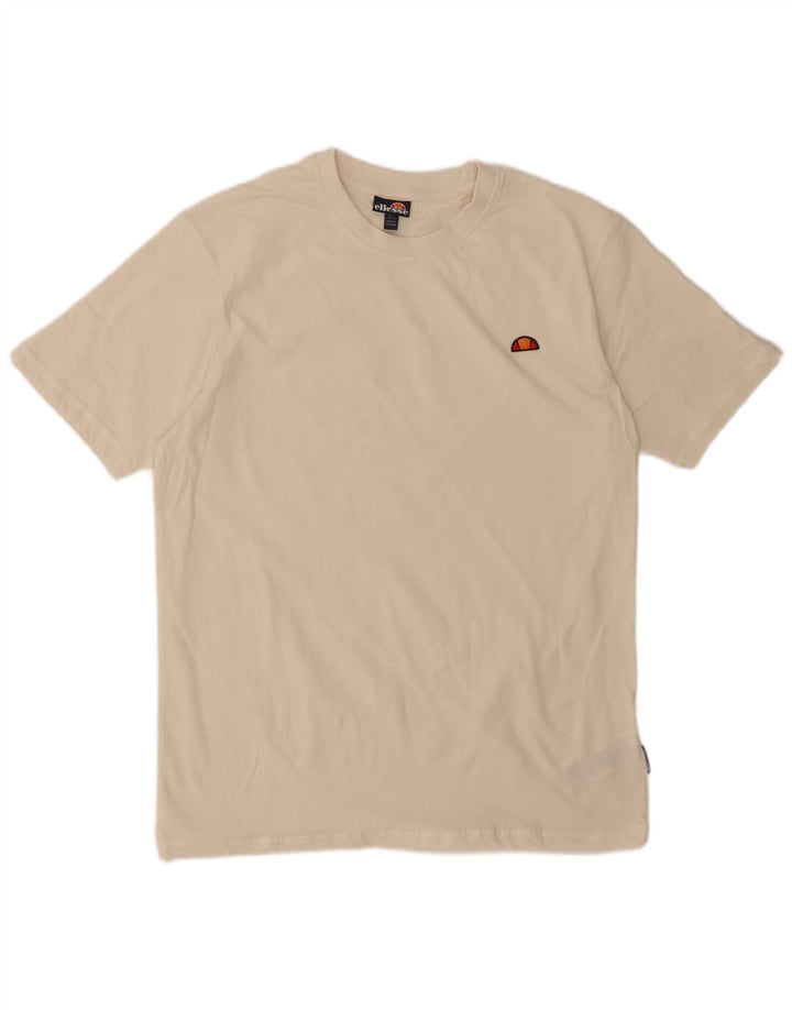 ELLESSE Mens T-Shirt Top Large Off White Cotton