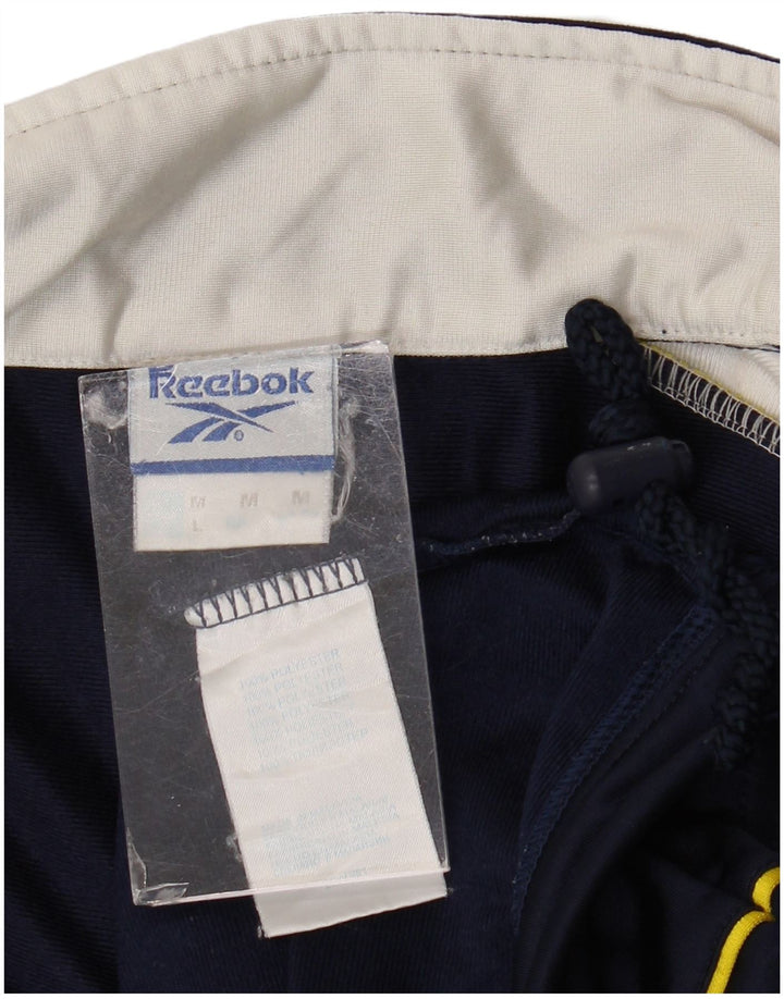 Reebok Мужской спортивный костюм с графическим рисунком, верхняя куртка, средний темно-синий, с цветными блоками