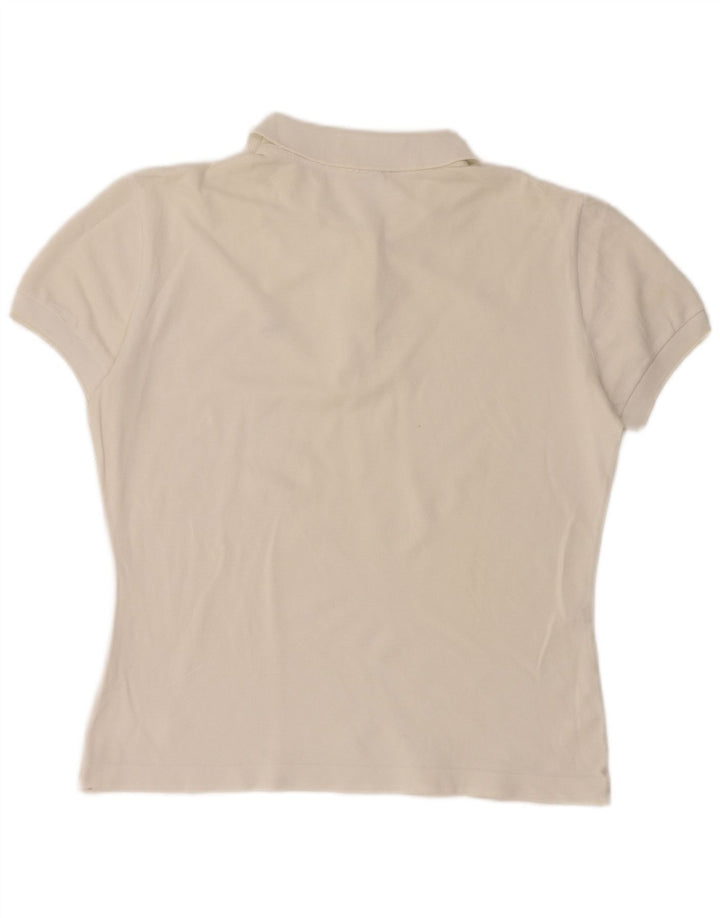 Женская рубашка поло Lacoste, размер 46 XL, белый хлопок