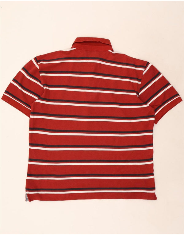 Мужская рубашка-поло Tommy Hilfiger XL, хлопок в красную полоску