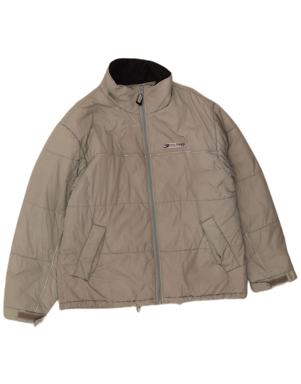 Мужская стеганая куртка Tommy Hilfiger UK 40, большая серая, нейлоновая
