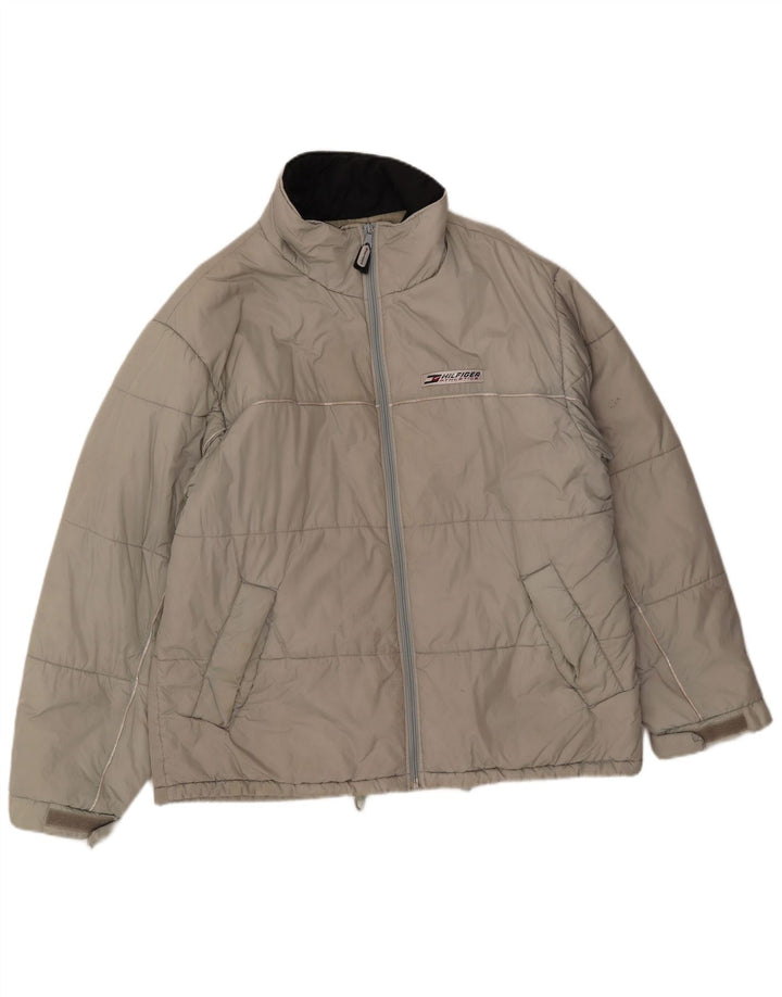 Мужская стеганая куртка Tommy Hilfiger UK 40, большая серая, нейлоновая