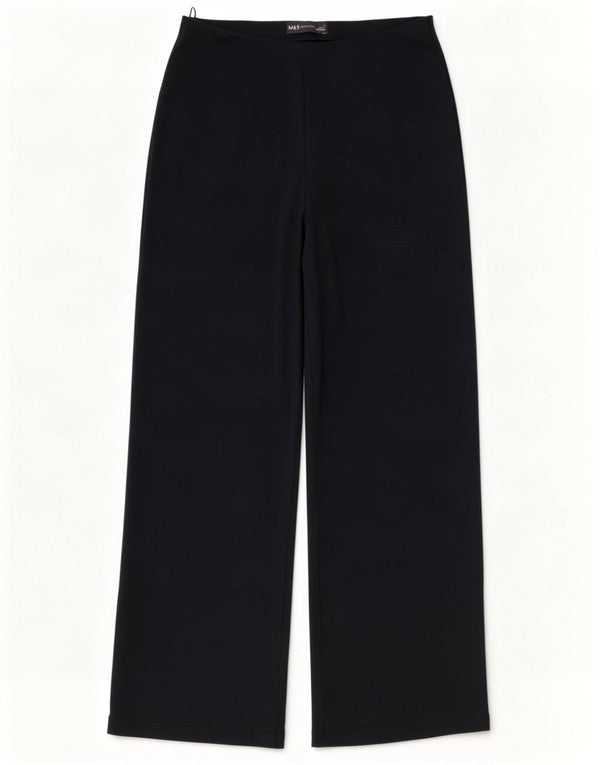 Marks & Spencer Womens Casual Trousers UK 12 Medium W30 L28 Navy Blue
