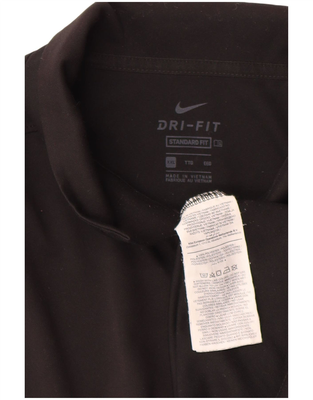 Мужская рубашка-поло стандартного кроя Nike Dri Fit 2XL, черный полиэстер