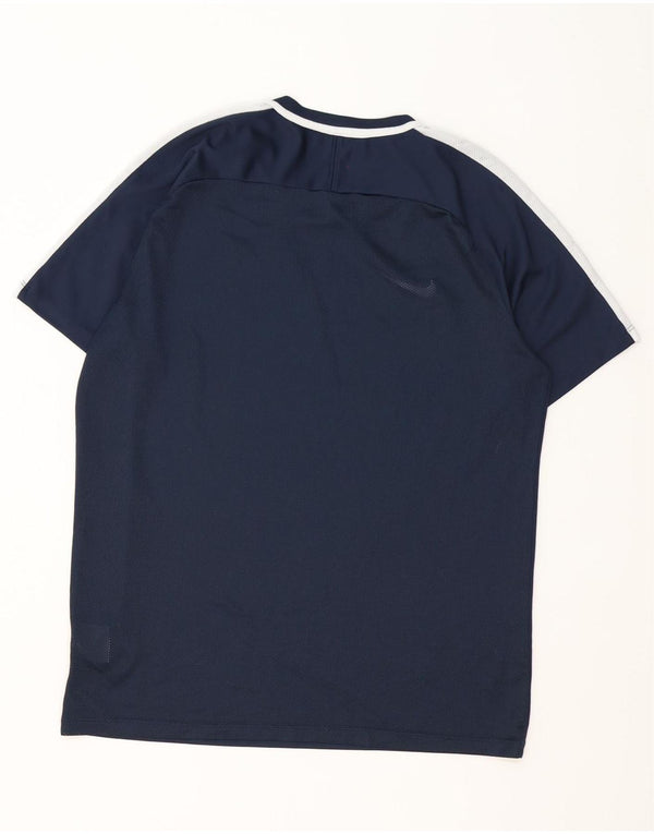 Мужская футболка Nike Dri Fit, большой темно-синий полиэстер с цветными блоками