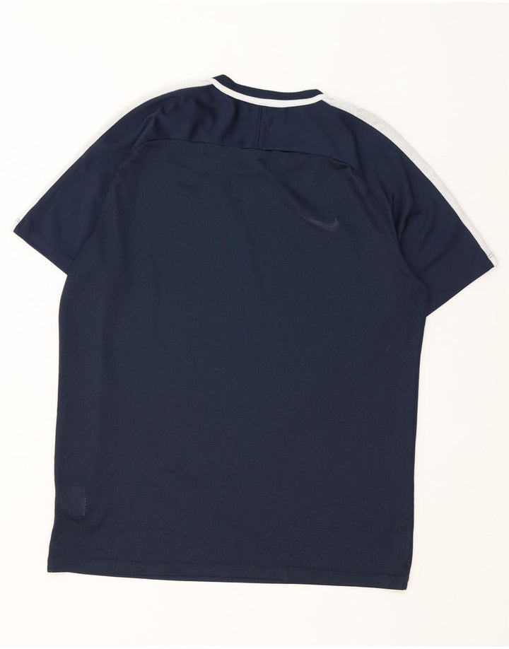 Мужская футболка Nike Dri Fit, большой темно-синий полиэстер с цветными блоками
