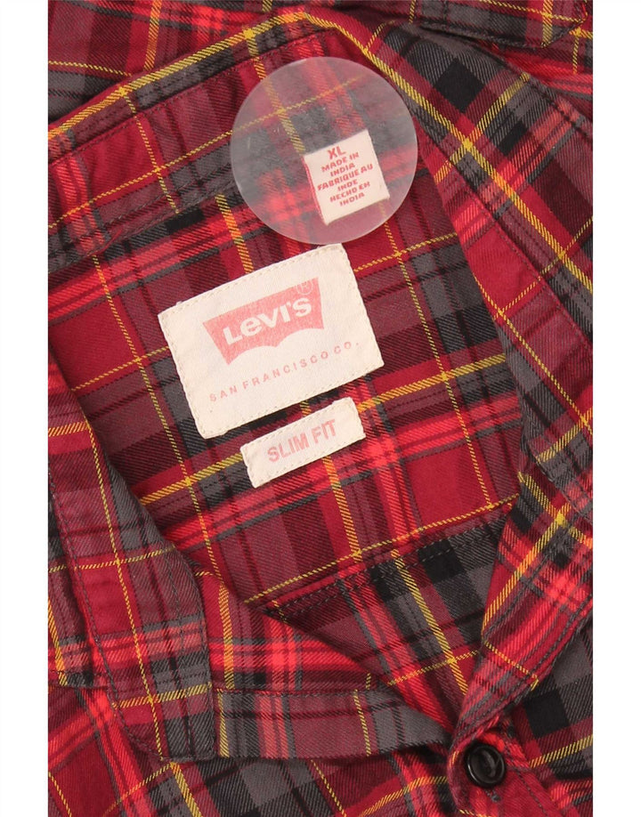 Мужская фланелевая рубашка приталенного кроя Levi's XL, красная клетка