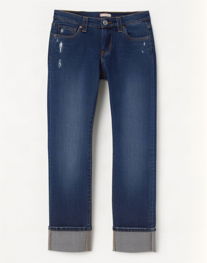 Женские потертые узкие джинсы Levi's США 5, средние W30 L26, синие, хлопок