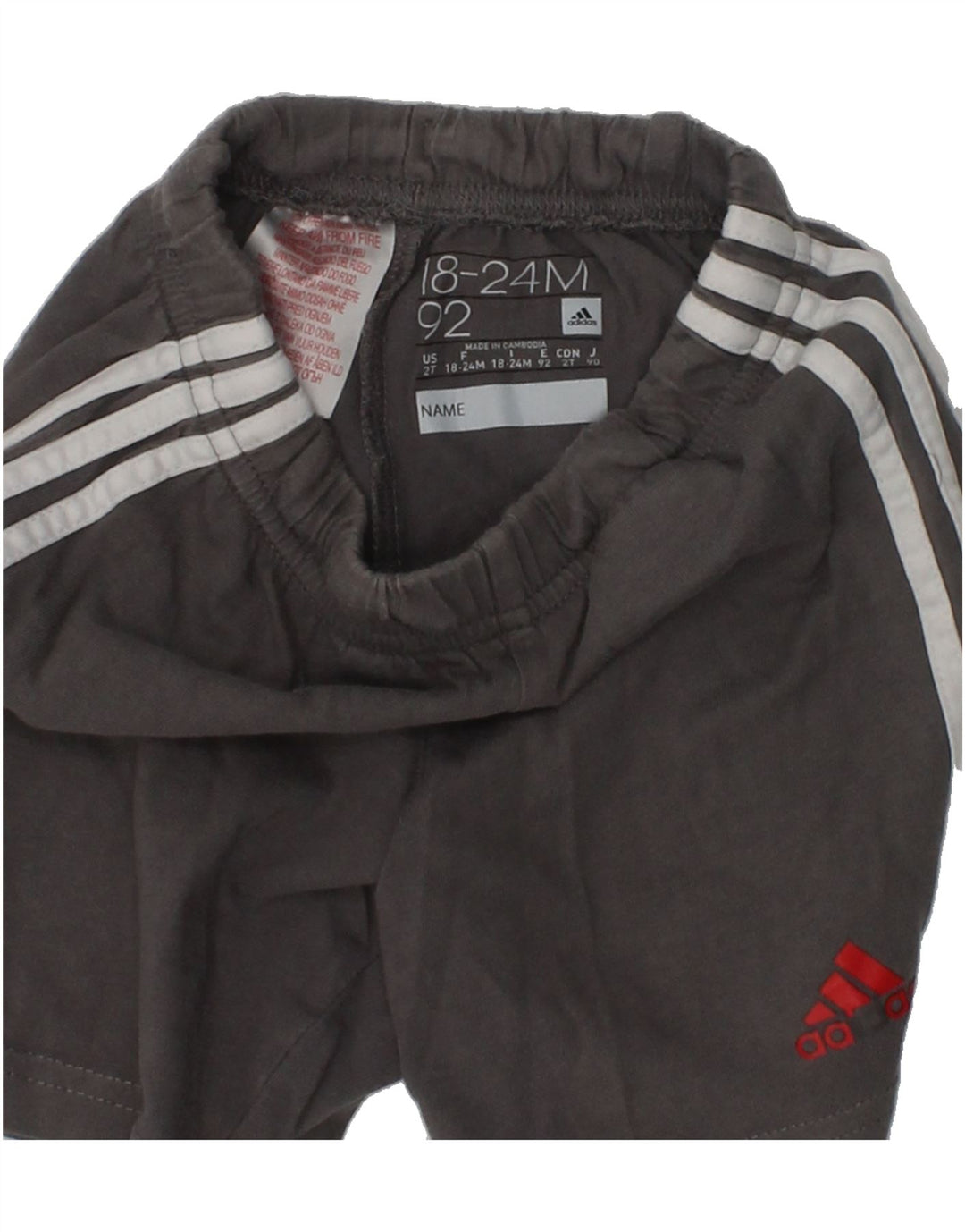 ADIDAS Baby Boys Sport Shorts 18-24 Months Grey Cotton | Vintage Adidas | Thrift | Second-Hand Adidas | Used Clothing | Messina Hembry 