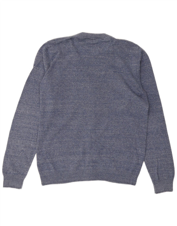 Мужской кардиган JACK & JONES, хлопковый свитер среднего синего цвета