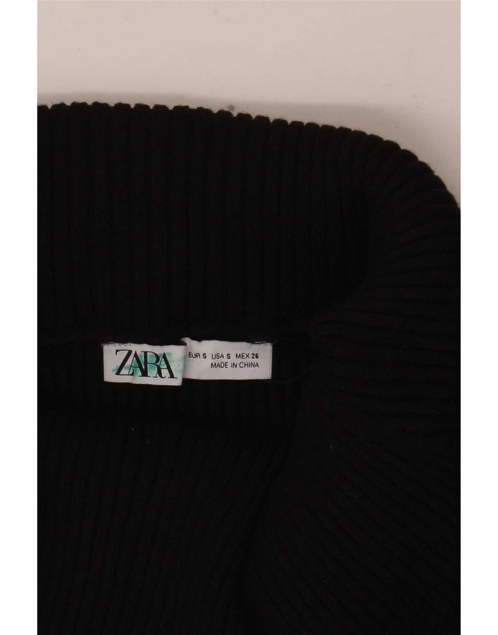 Женский укороченный топ с открытыми плечами с длинными рукавами Zara UK 8, маленький черный