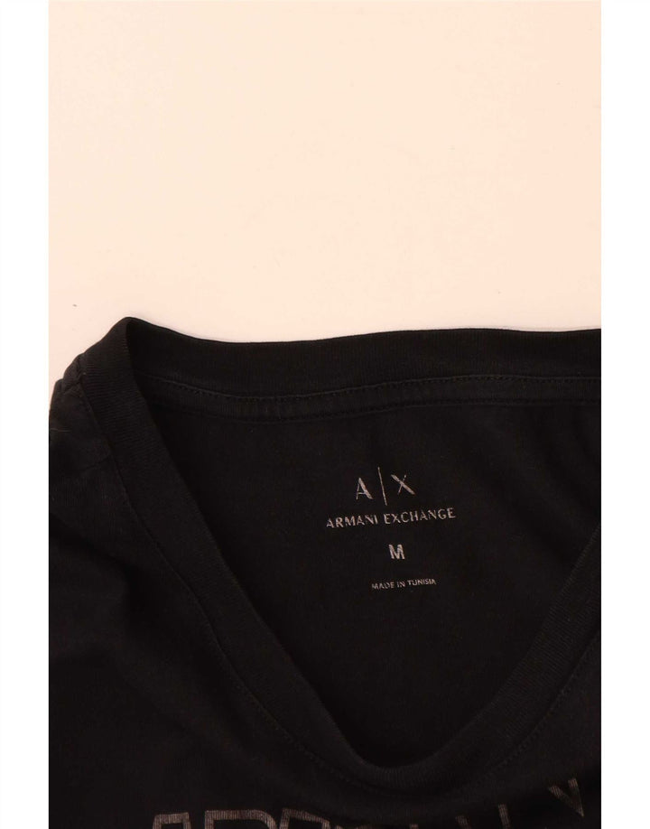 Женская футболка с рисунком Armani Exchange Top UK 14 Medium Black