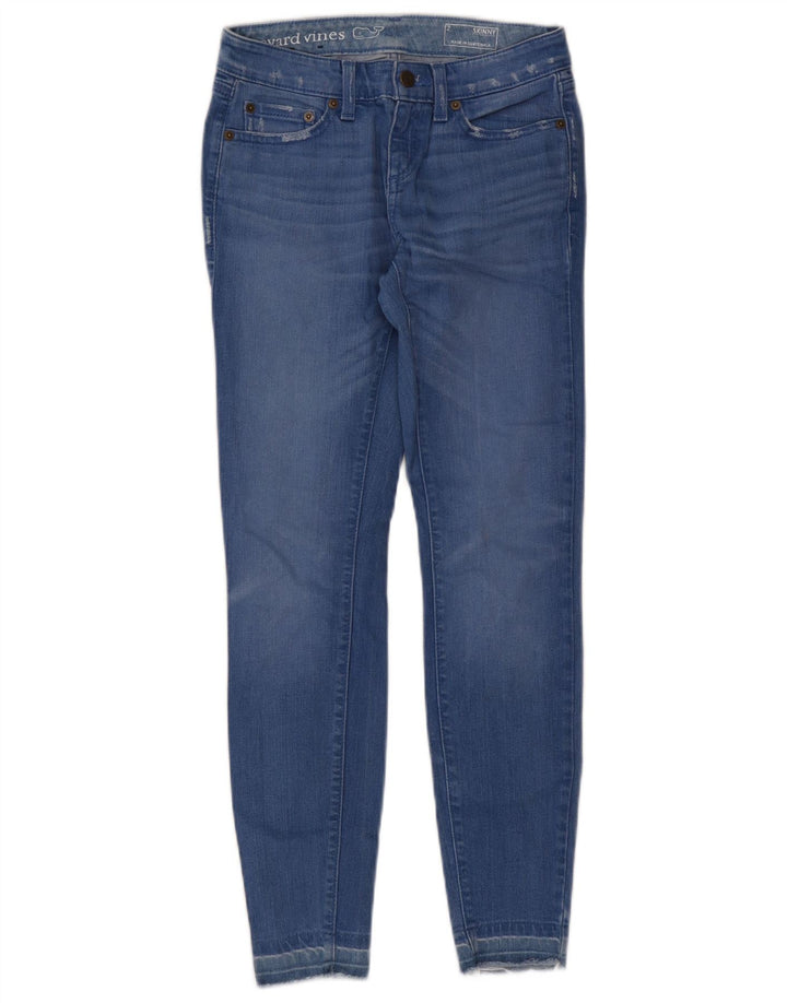 VINEYARD VINES Женские потертые джинсы скинни США 2 XS W25 L28 Синий хлопок