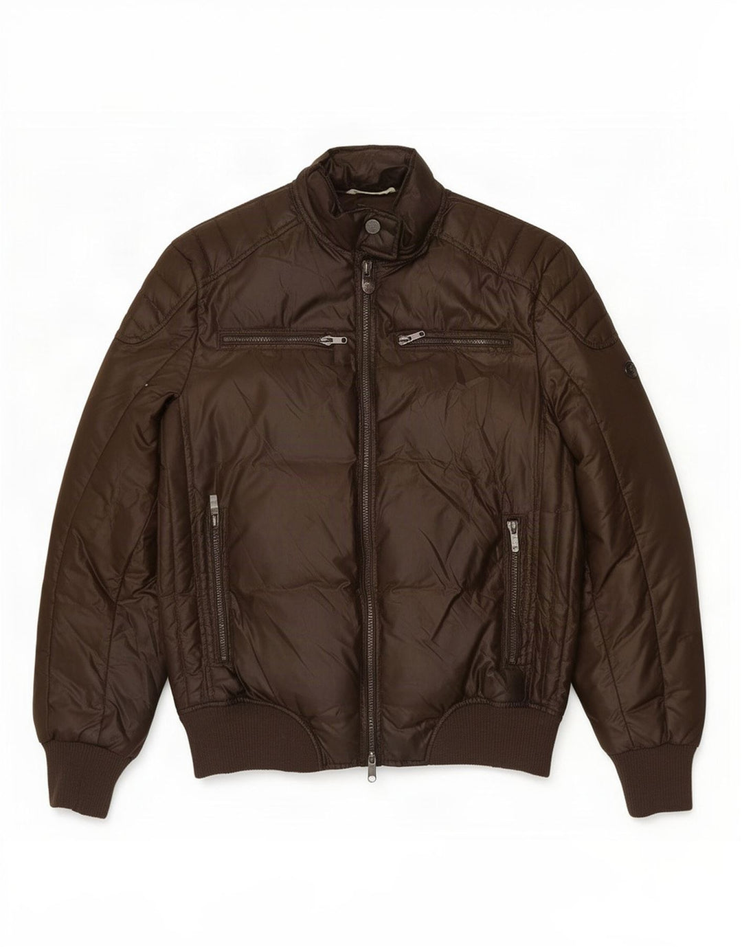 Мужская стеганая куртка Brooksfield IT 50 большая коричневая из полиэстера