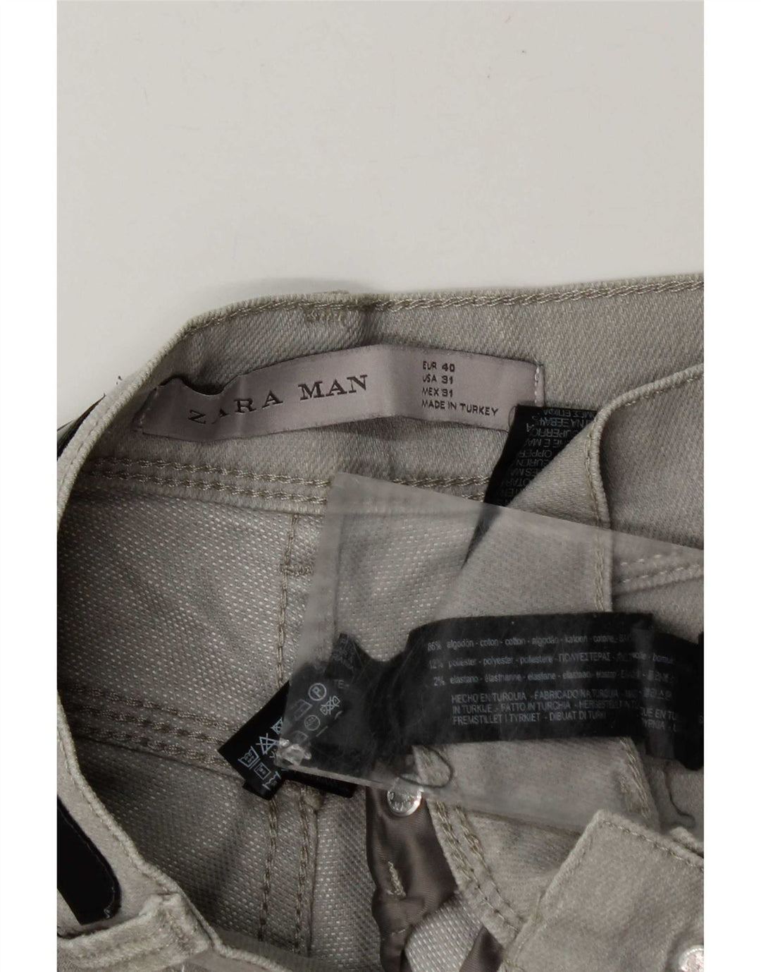 Мужские джинсы узкого кроя Zara EU 40 Medium W31 L30 Серый хлопок