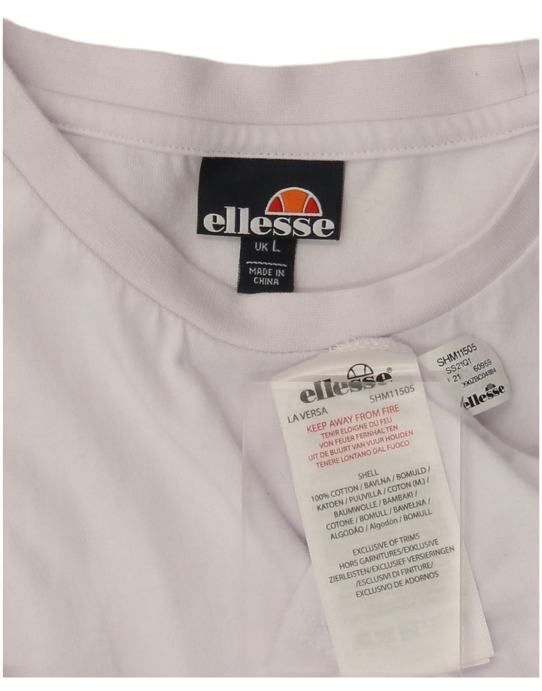 Мужская футболка Ellesse, большой белый хлопок с цветными блоками