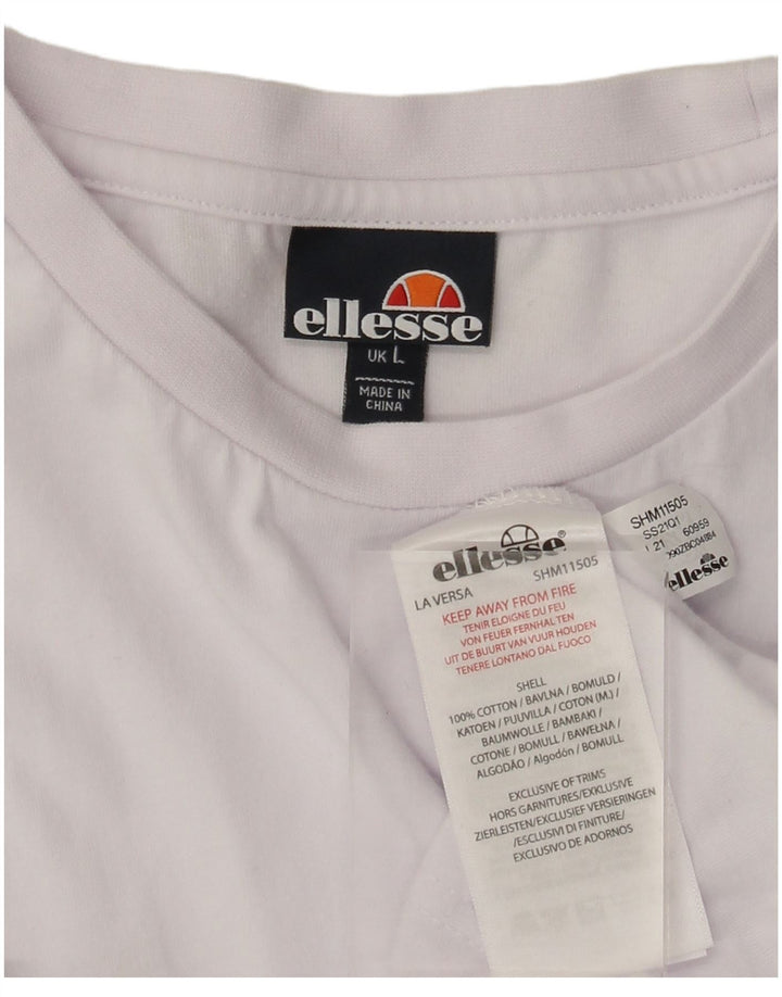 Мужская футболка Ellesse, большой белый хлопок с цветными блоками