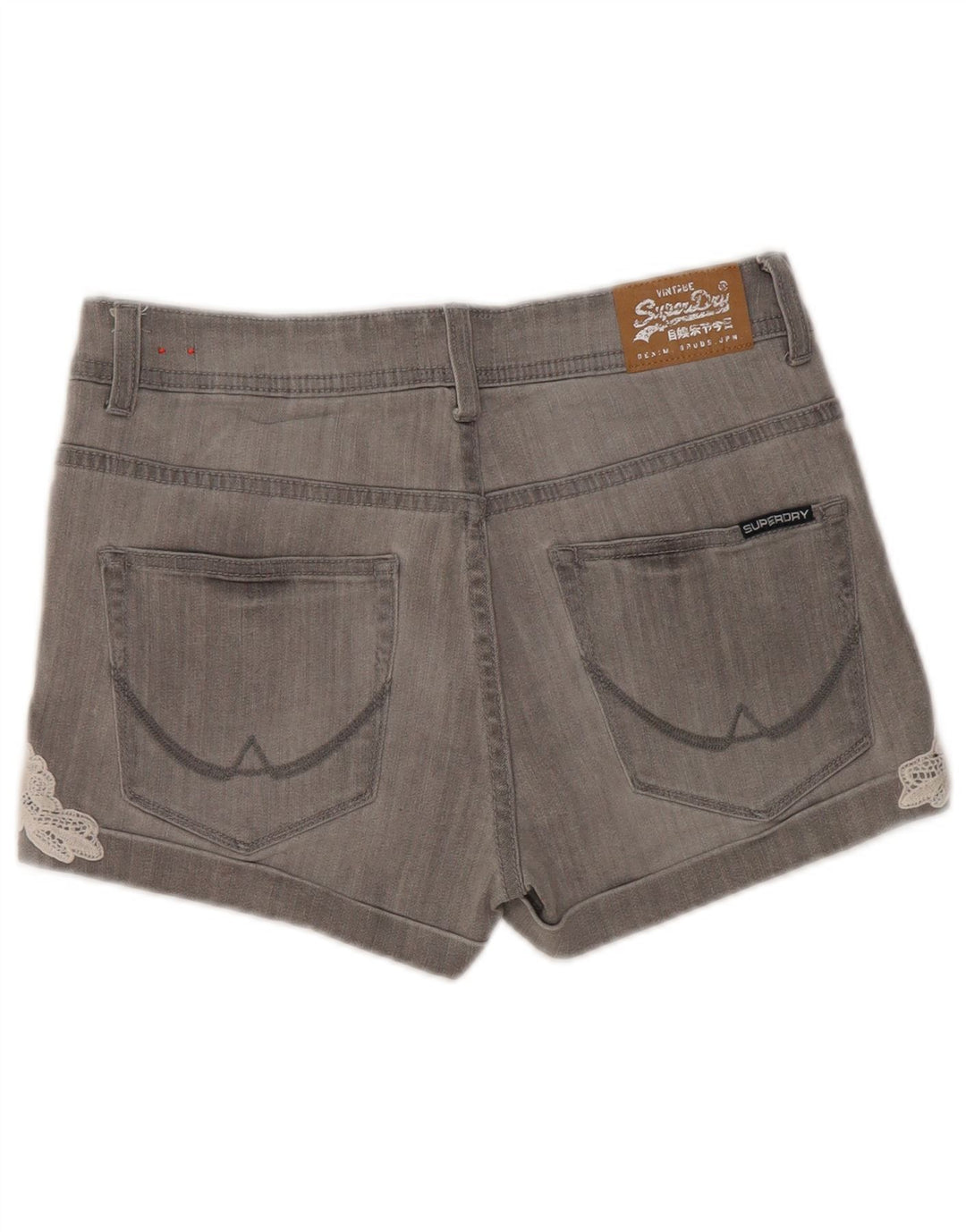 Женские джинсовые шорты Superdry W30, хлопок среднего серого цвета