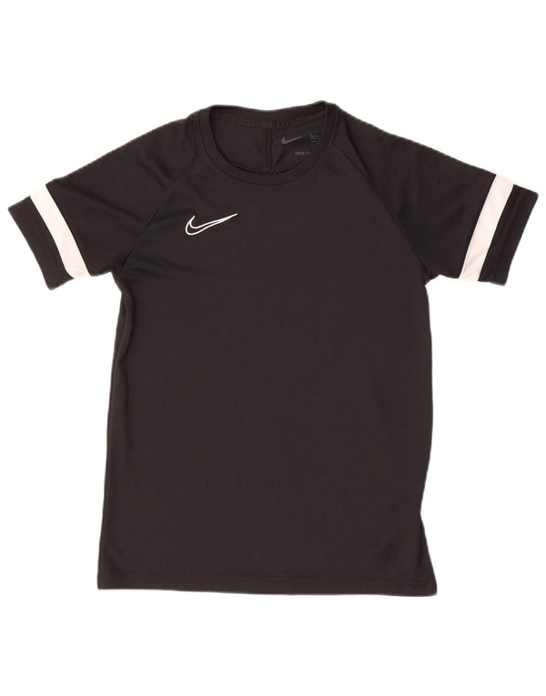 Футболка Nike Dri Fit для мальчиков, топ 12–13 лет, большой черный полиэстер с цветными блоками