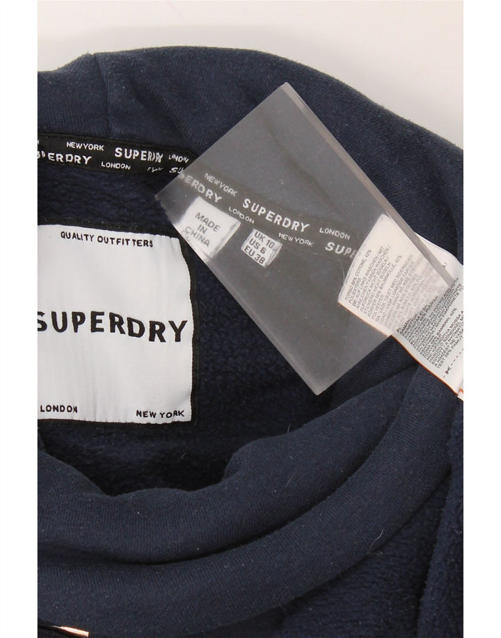 SUPERDRY Женский свободный свитер с рисунком UK 10, маленький темно-синий
