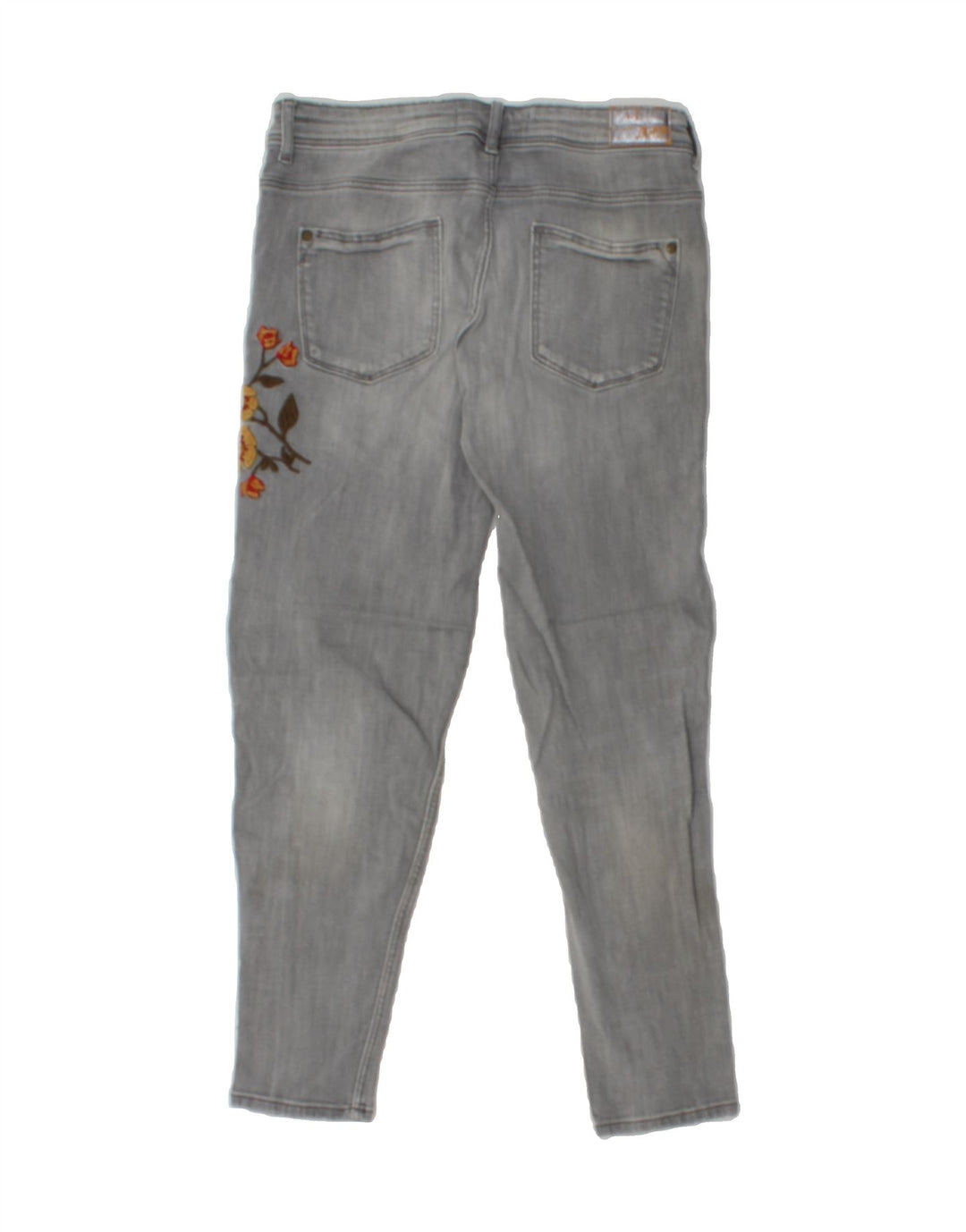 ZARA Womens Slim Jeans EU 38 Small W28 L25 Grey Floral Polyester Vintage Zara and Second-Hand Zara from Messina Hembry 
