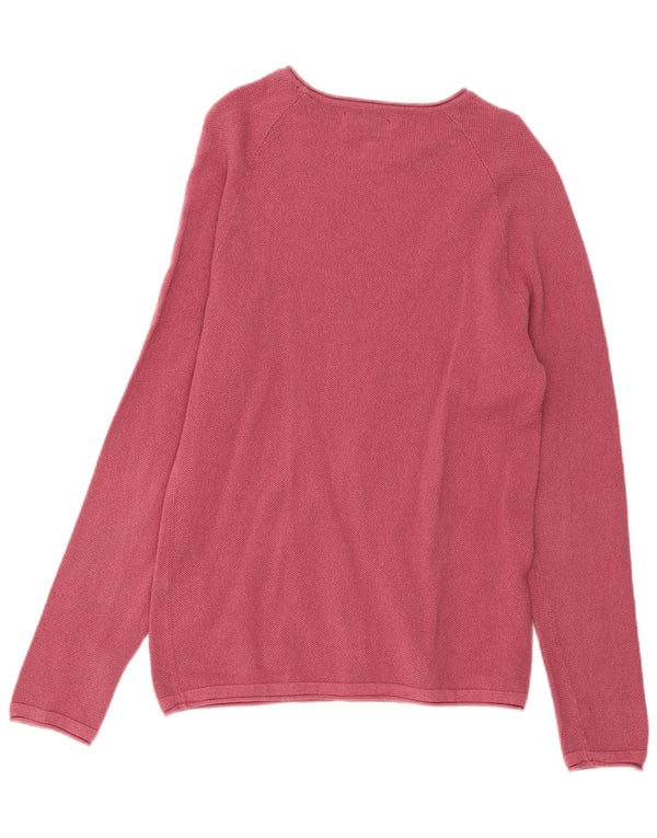 Мужской джемпер с вырезом лодочкой Jack & Jones, хлопковый свитер среднего розового цвета