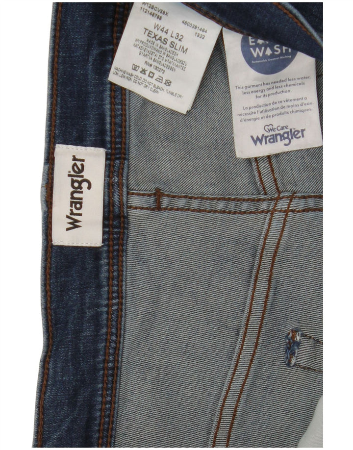 Мужские джинсы Wrangler Texas Slim W44 L32, синий хлопок